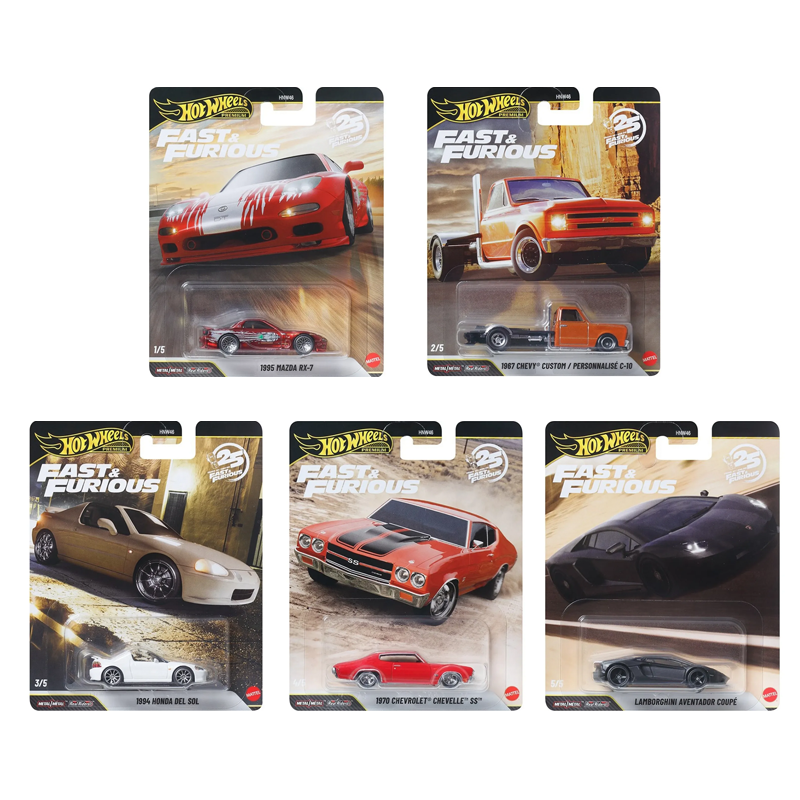Hotwheels F&F 1 set（5pcs, 1 pc of each）